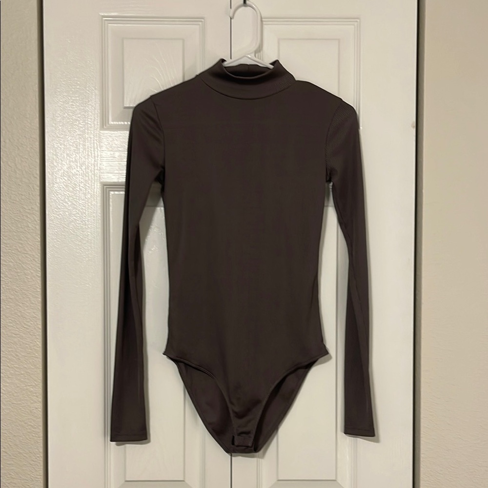 Zara Brown Long Sleeve High Neck Bodysuit
